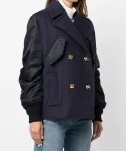 Versace Double breasted panelled peacoat 11 Versace double-breasted panelled peacoat