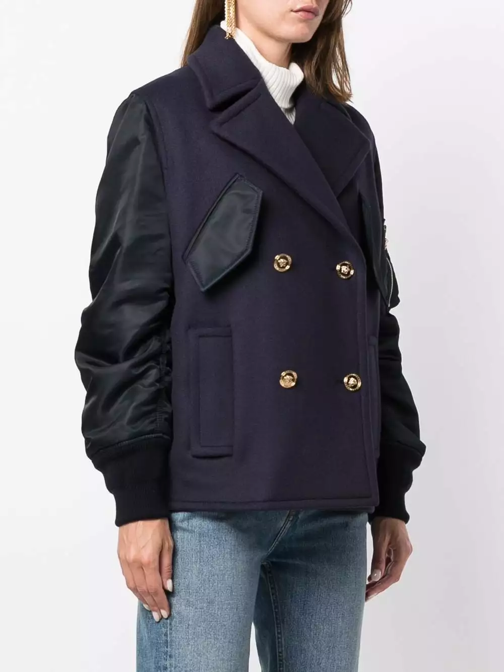 Versace Double breasted panelled peacoat 5 Versace double-breasted panelled peacoat
