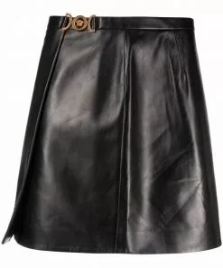 Versace Medusa wrap-effect mini skirt