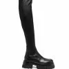 Versace leather over-the-knee boots