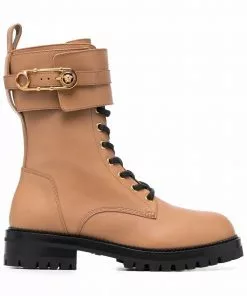 Versace Safety Pin leather boots