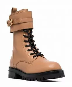Versace Safety Pin leather boots