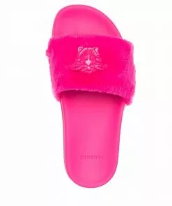 Versace La Medusa faux fur slides