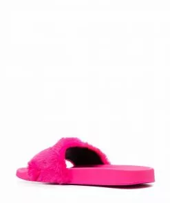 Versace La Medusa faux fur slides