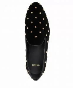 Versace Medusa stud almond-toe loafers