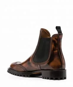 Versace Greca trim almond toe Chelsea boots 8 Versace Greca-trim almond-toe Chelsea boots
