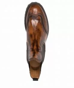 Versace Greca trim almond toe Chelsea boots 9 Versace Greca-trim almond-toe Chelsea boots