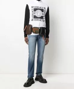 Versace debossed-logo belt bag