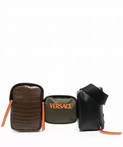Versace debossed-logo belt bag
