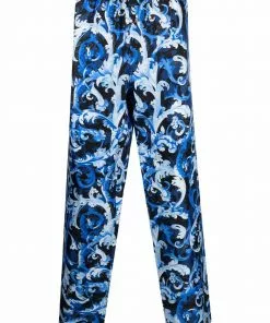 Versace Baroccoflage-print silk trousers