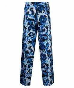 Versace Baroccoflage-print silk trousers