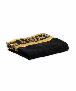 Versace logo pattern baroque blanket