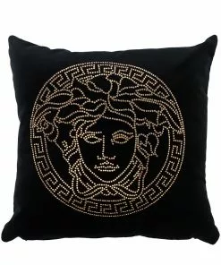 Versace sequin Medusa logo cushion