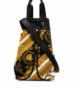 Versace Barocco print drawstring beach bag