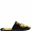 Versace Barocco print velvet slippers 1 Versace Barocco-print velvet slippers