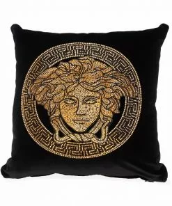 Versace embellished Medusa Head cushion