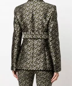 Versace Greca logo print blazer 10 Versace Greca logo-print blazer