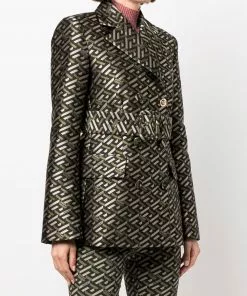 Versace Greca logo print blazer 9 Versace Greca logo-print blazer
