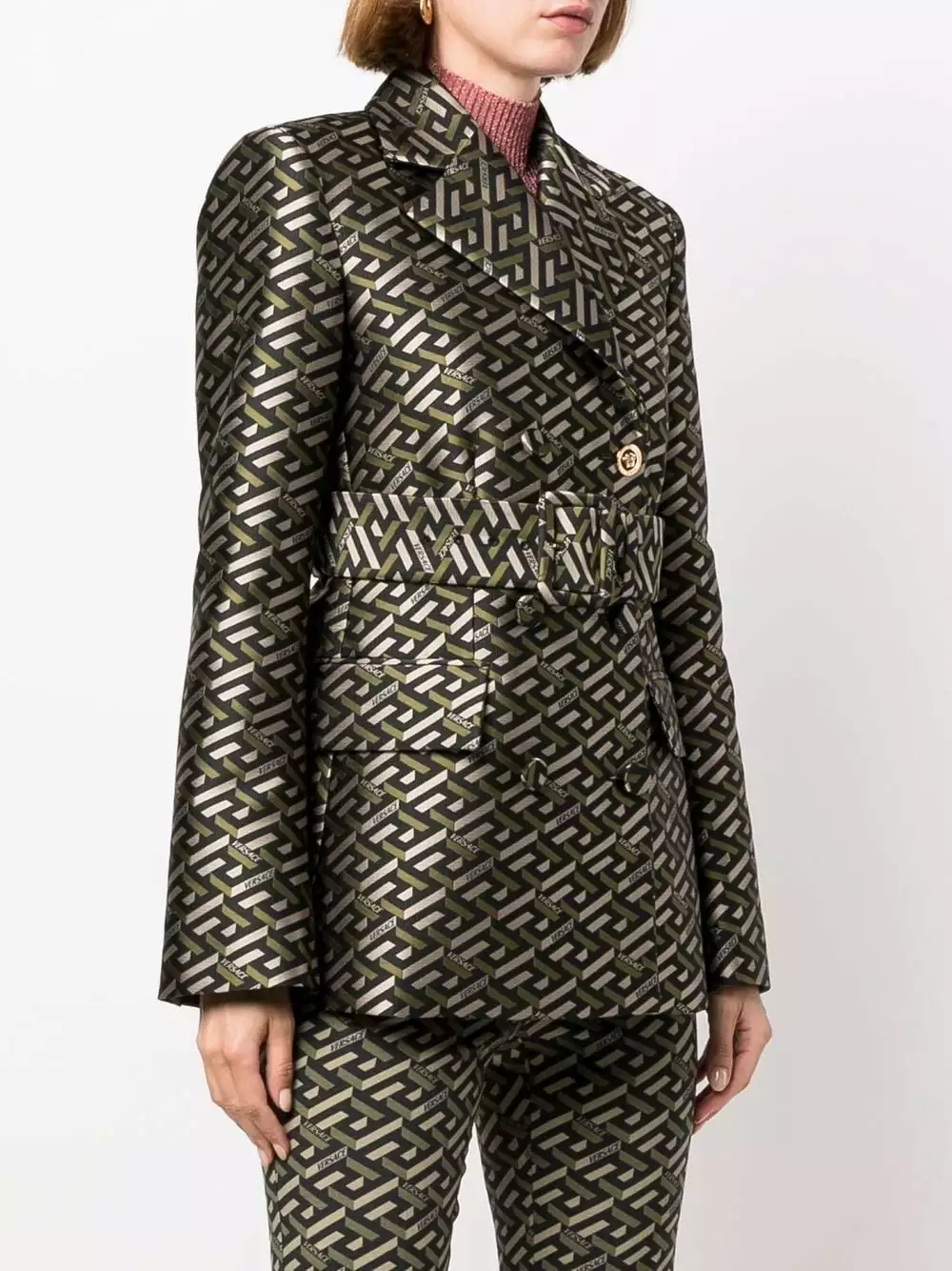 Versace Greca logo print blazer 5 Versace Greca logo-print blazer
