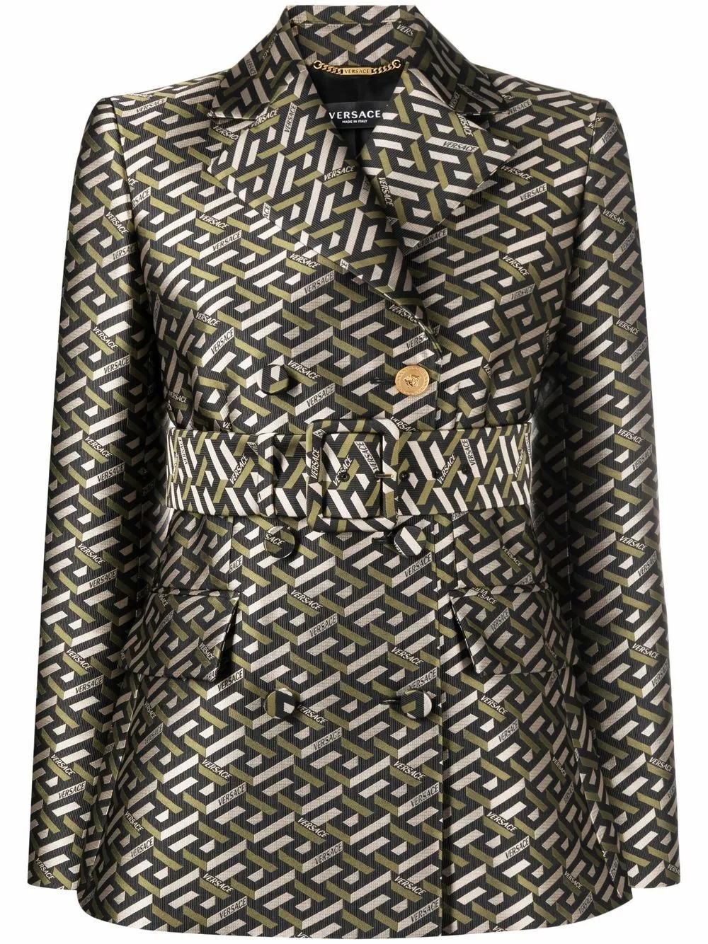Versace Greca logo print blazer 3 Versace Greca logo-print blazer
