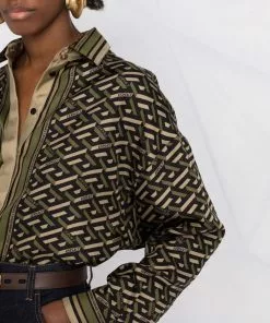 Versace graffiti-print silk shirt