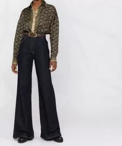 Versace graffiti-print silk shirt