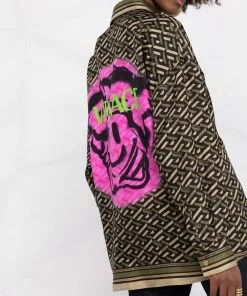 Versace graffiti-print silk shirt