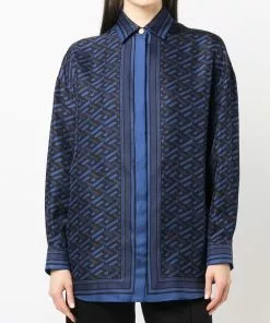 Versace Logo print long sleeve shirt 9 Versace logo-print long-sleeve shirt