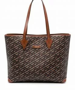 Versace La Greca leather tote bag