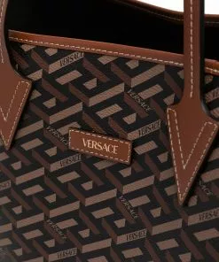 Versace La Greca leather tote bag