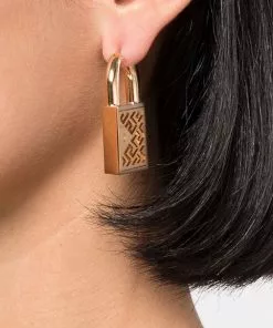 Versace Greca padlock earrings