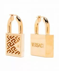 Versace Greca padlock earrings