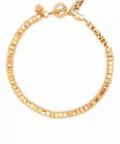 Versace Greca logo-lettering necklace