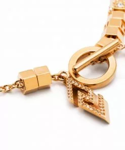 Versace Greca logo-lettering necklace