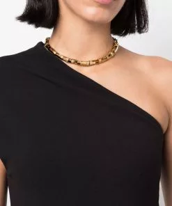 Versace Greca logo-lettering necklace