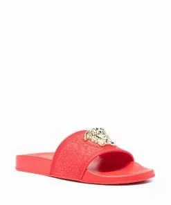 Versace Medusa-head plaque open-toe slides