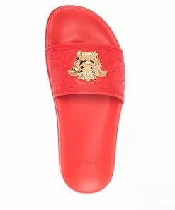 Versace Medusa-head plaque open-toe slides