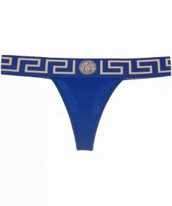 Versace Greca-print cotton thong