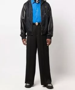 Versace Greca panelled hooded jacket