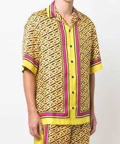 Versace abstract-print silk shirt
