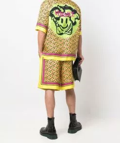 Versace abstract-print silk shirt