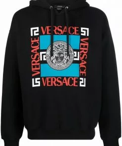 Versace logo-print pullover hoodie