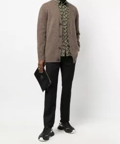 Versace signature-embroidered satin trousers