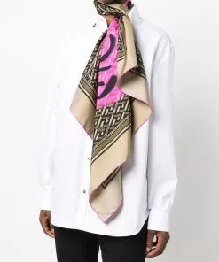 Versace graffiti Smiling Medusa silk scarf