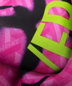 Versace graffiti Smiling Medusa silk scarf
