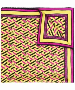Versace logo-print silk scarf