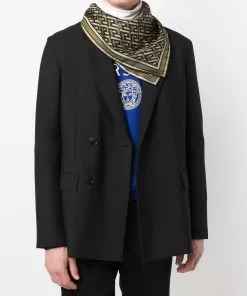 Versace geometric-print silk scarf