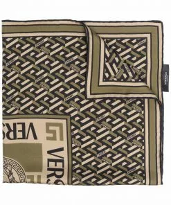 Versace geometric-print silk scarf