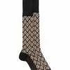 Versace Greca-motif monogram-knit socks
