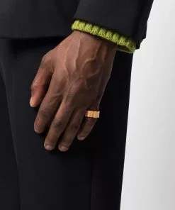 Versace logo-engraved Greca ring